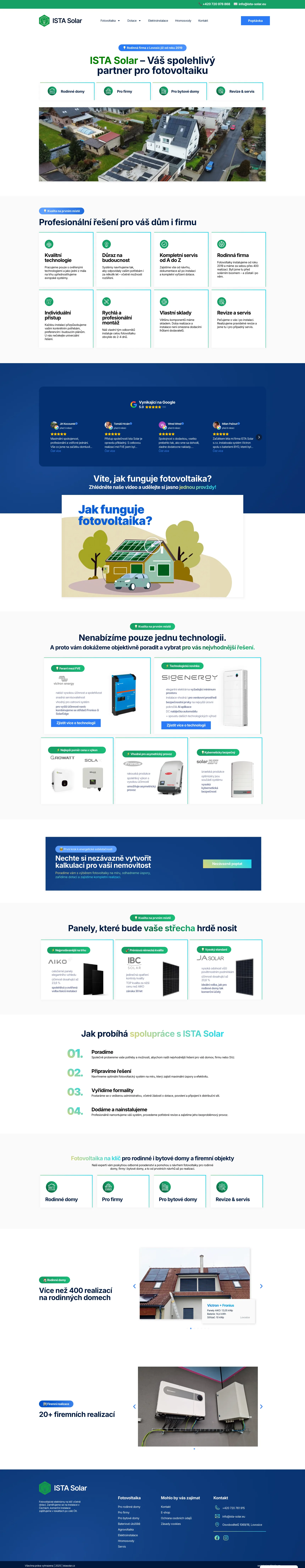 Web ISTA Solar — homepage